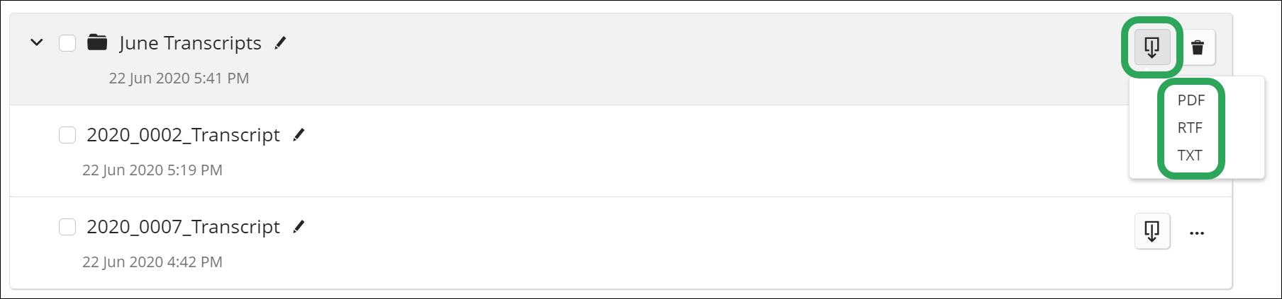 Downloading Transcript Files – IP Finder